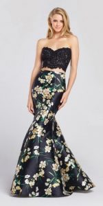 Black corset prom dress